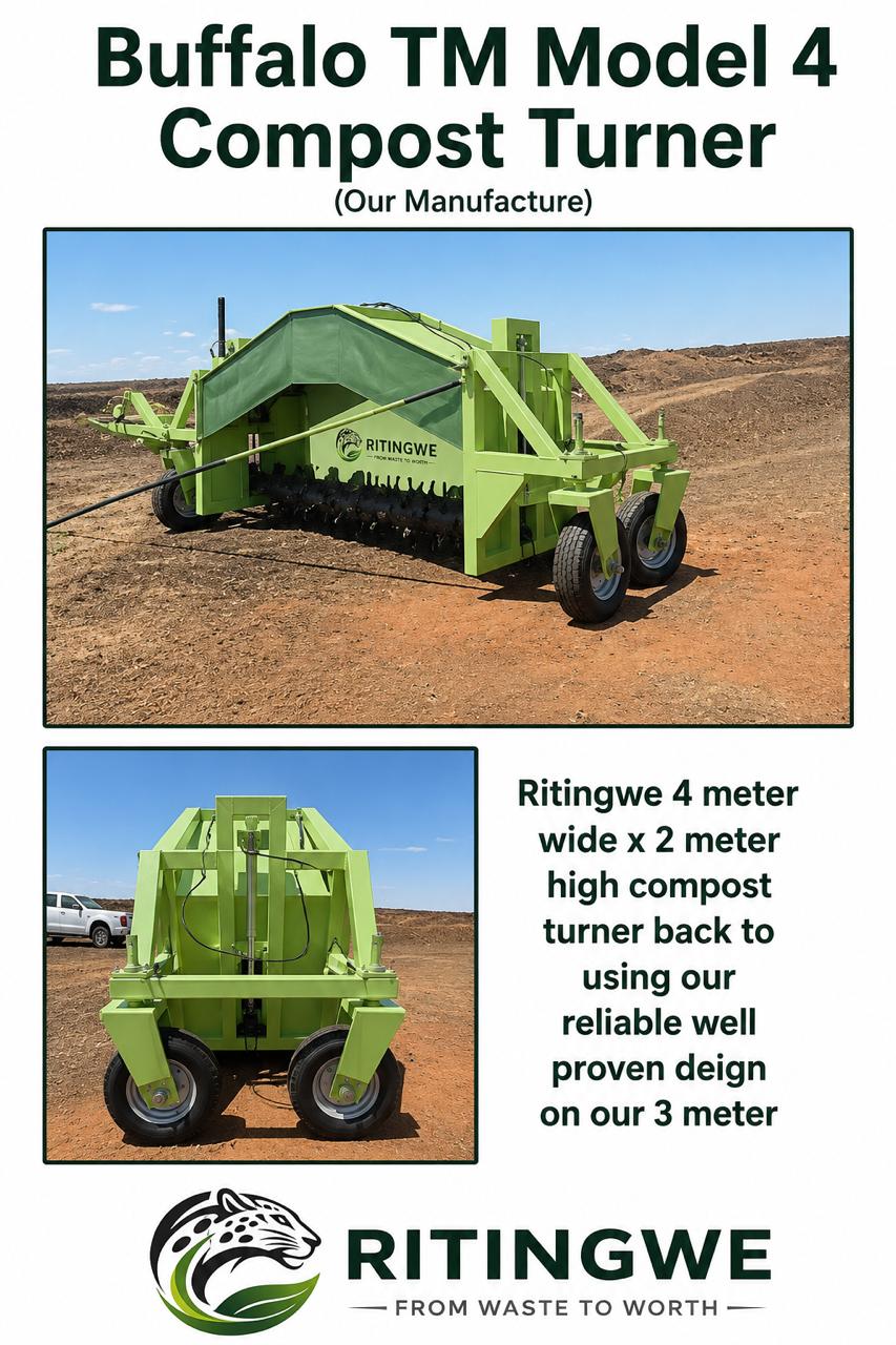 TM4 Compost Turner | 4 meter Tractor-Powered Windrow Compost Turner South Africa thumbnail 2